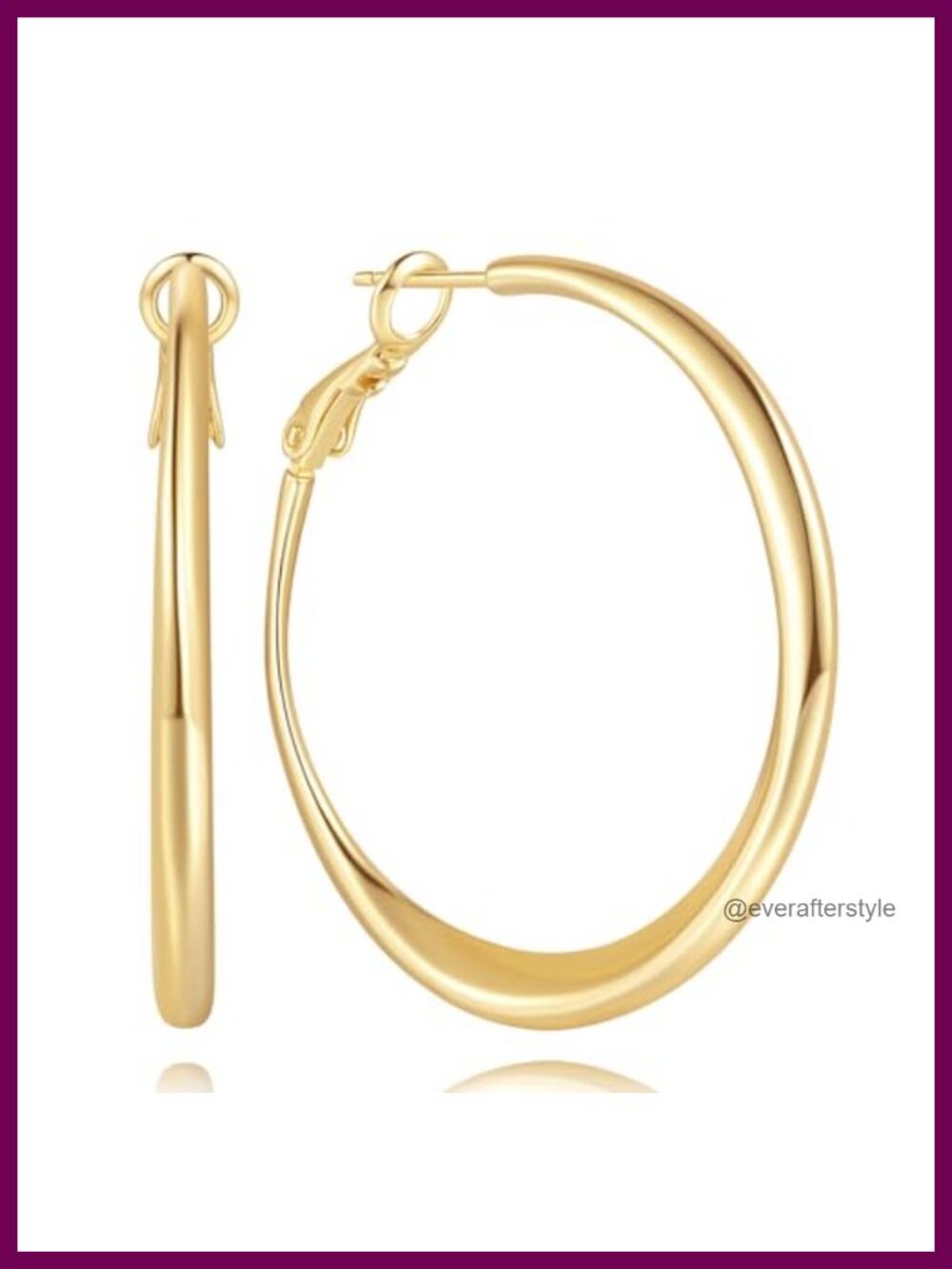 14k Gold Plated Asymmetrical Hoop Earrings for Women